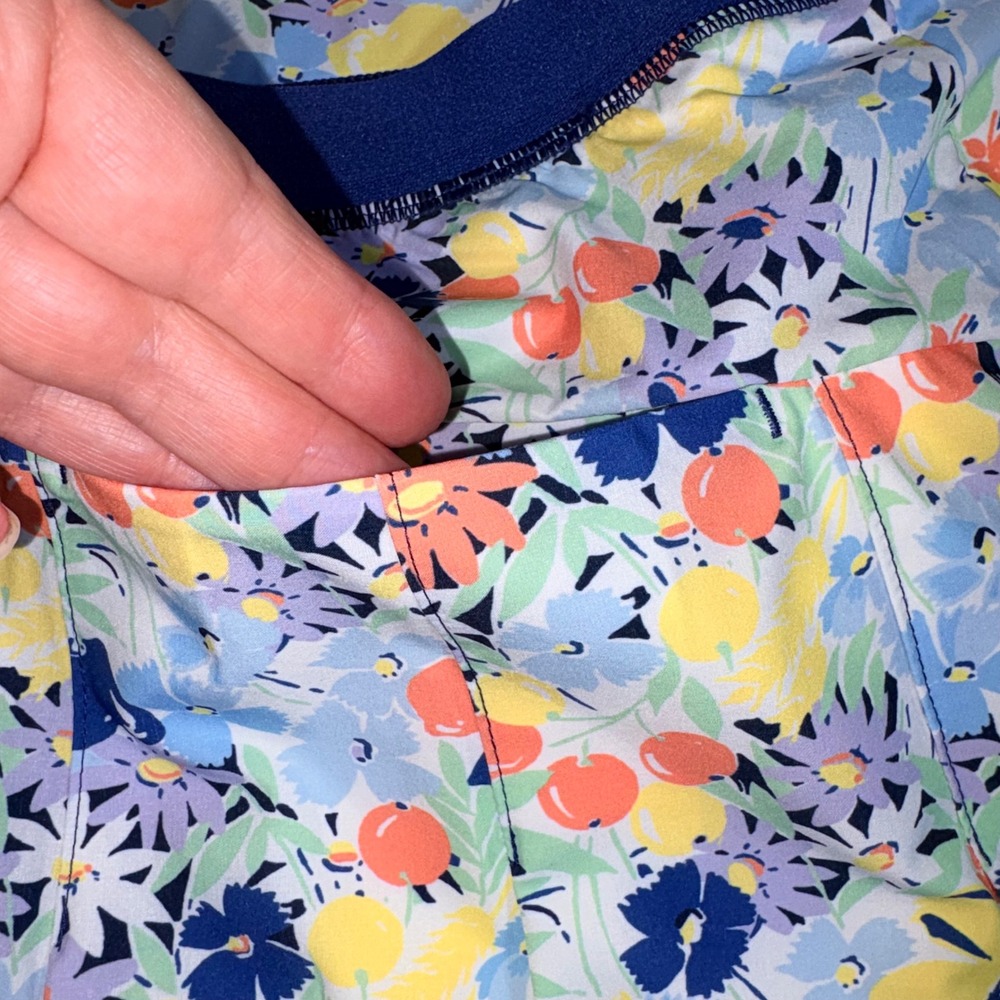 RLX Ralph Lauren Golf Skort Medium Blue Floral Fruit New Water Repellent Pleated - Picture 2 of 10